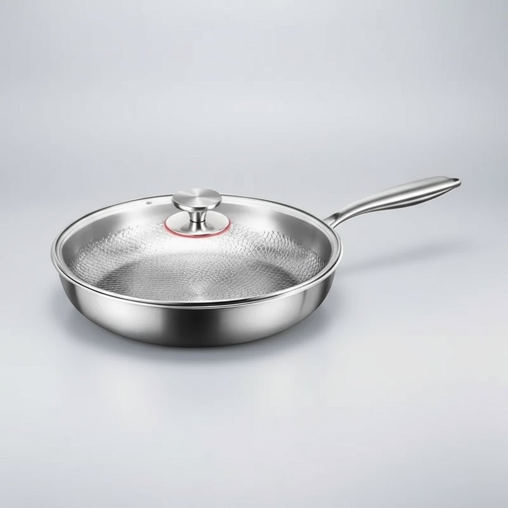 Titanium kjøkkenpanne non-stick hamret stekepanne induksjonskompatibel