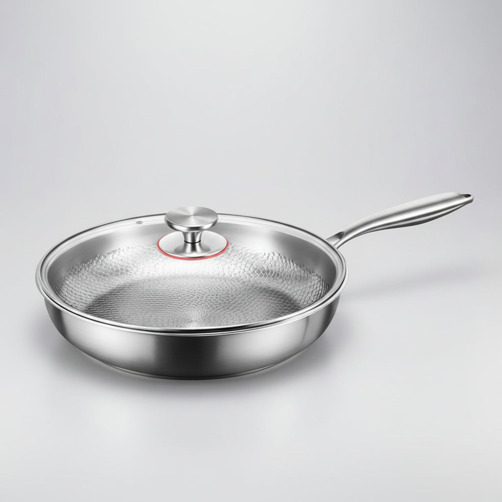 Titanium kjøkkenpanne non-stick hamret stekepanne induksjonskompatibel