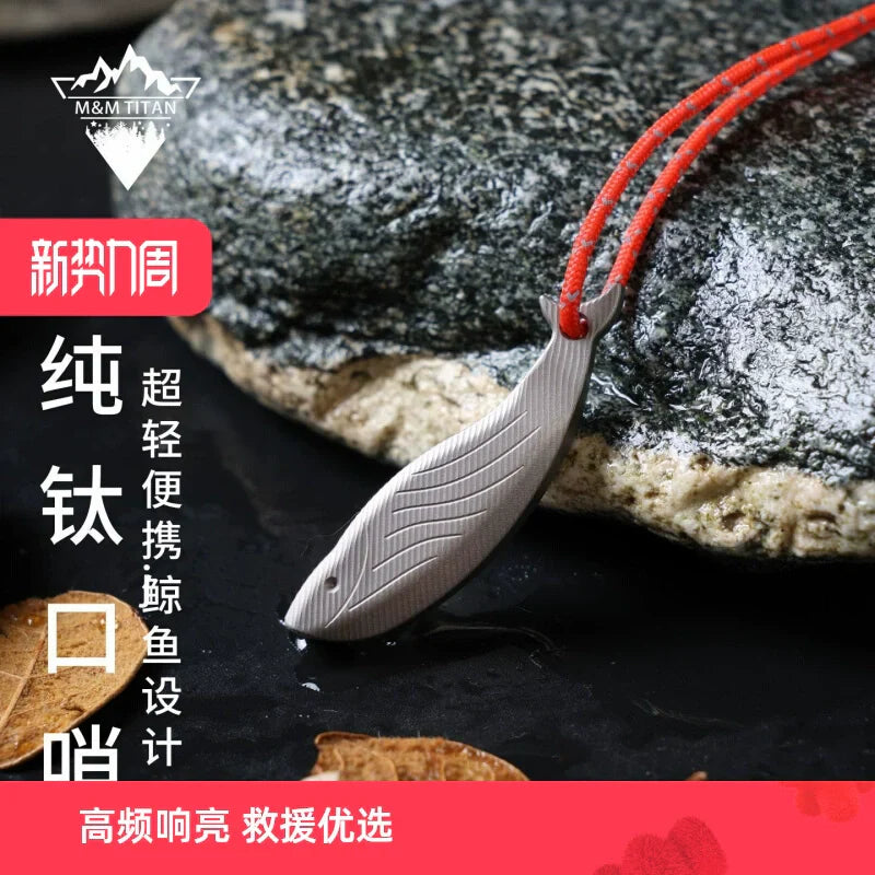 Fish-Shaped Titanium Survival Whistle For Portable Outdoor Use