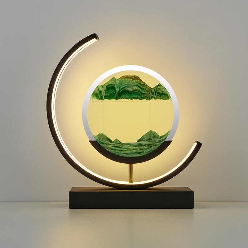 Tranquil Light LED-bordslampa med rörlig sandscen för avkoppling