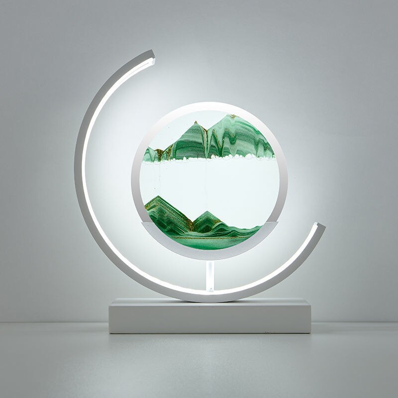 Tranquil Light LED-bordslampa med rörlig sandscen för avkoppling