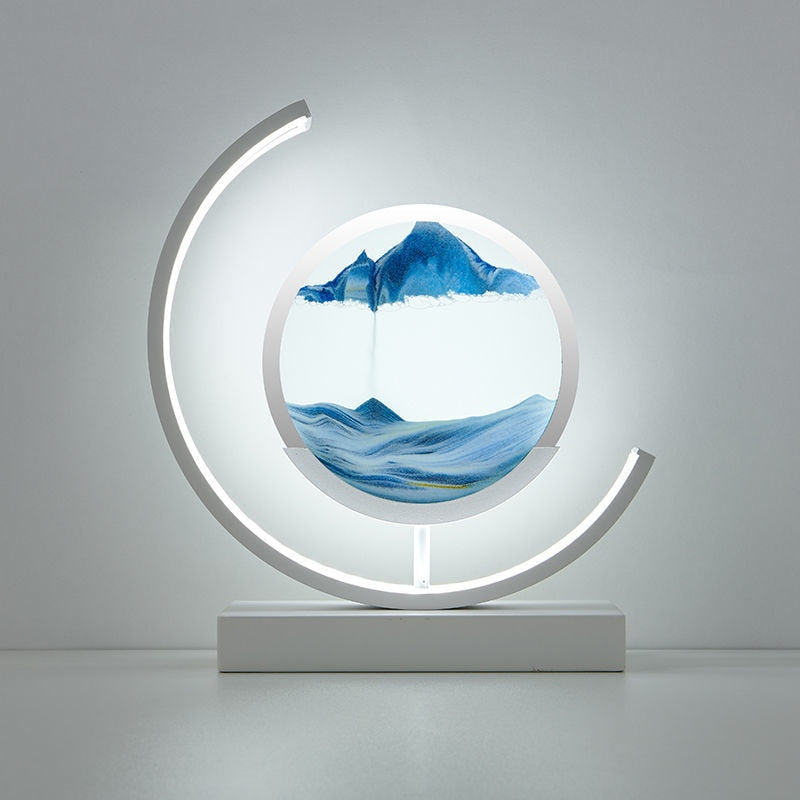Tranquil Light LED-bordslampa med rörlig sandscen för avkoppling