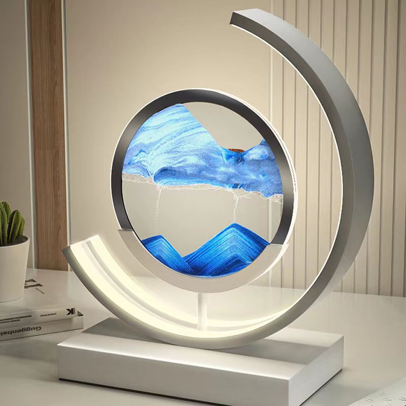 Tranquil Light LED-bordslampa med rörlig sandscen för avkoppling