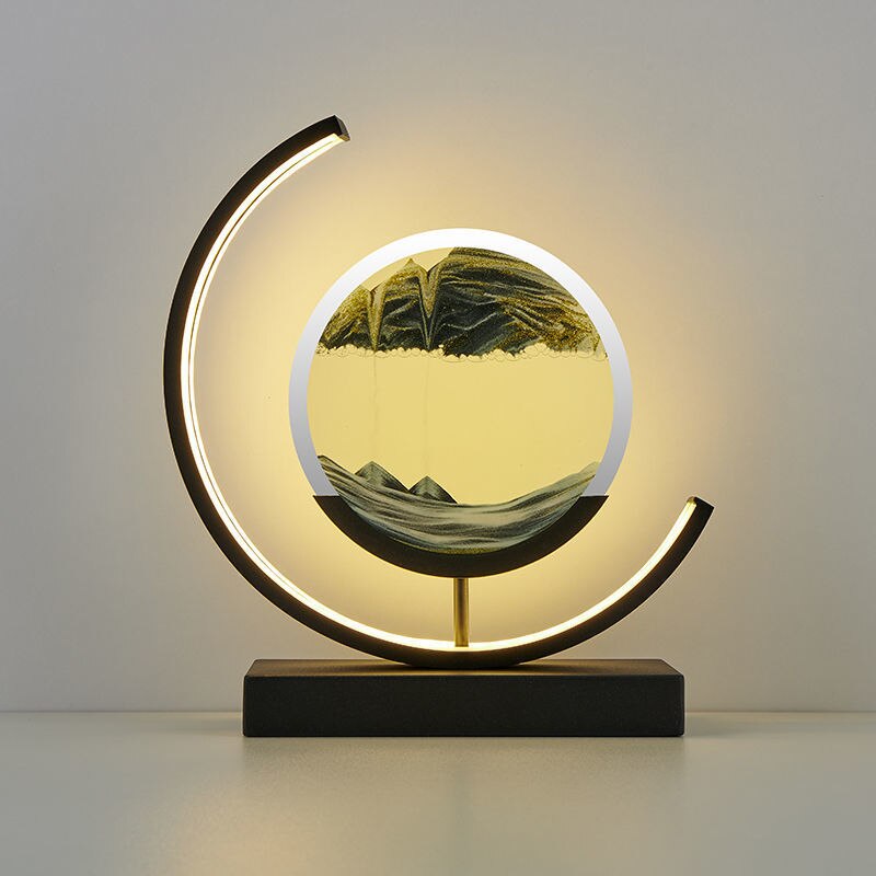 Tranquil Light LED-bordslampa med rörlig sandscen för avkoppling