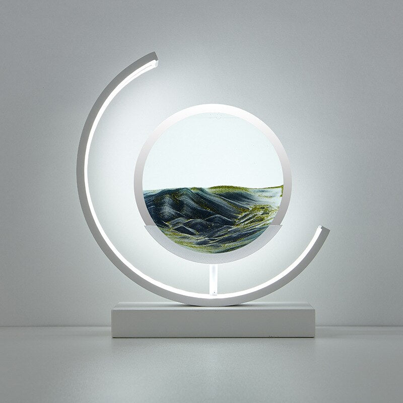 Tranquil Light LED-bordslampa med rörlig sandscen för avkoppling