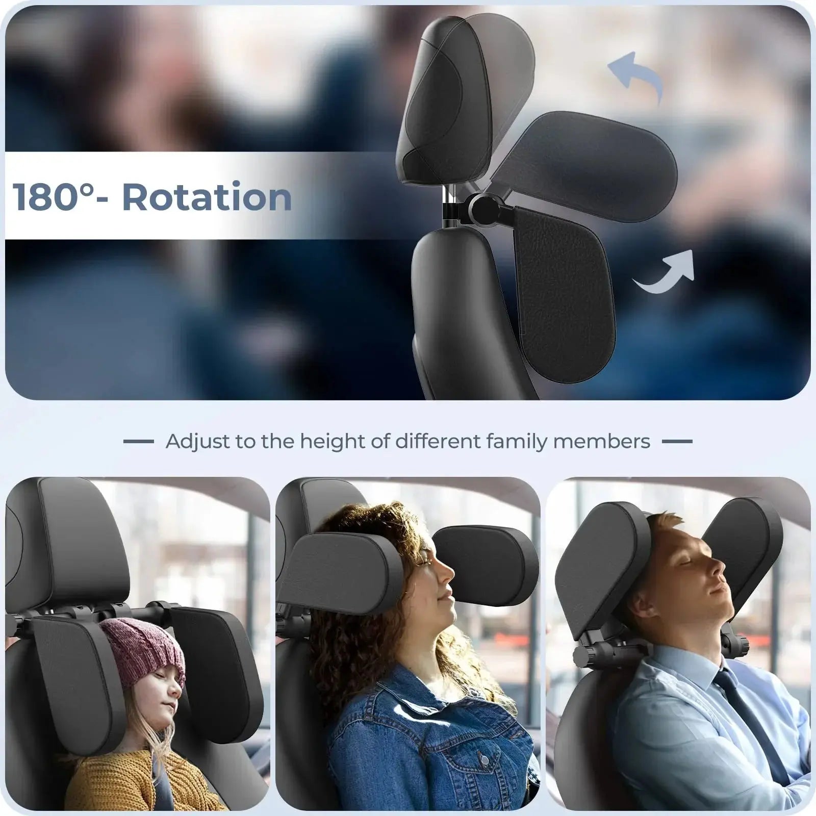 Almohada de cuello ajustable para viajes, para coches y soporte lateral para viajes relajados