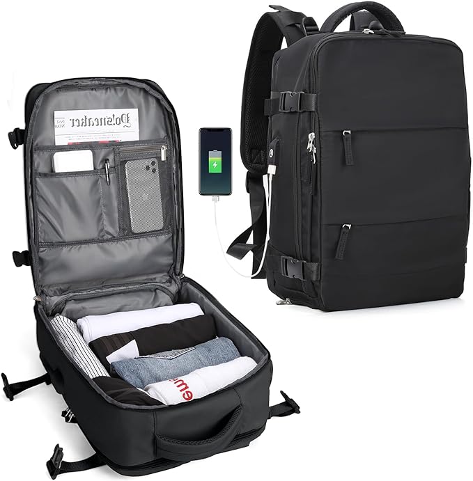 Traveler's Companion hållbar ryggsäck för utomhusbruk med USB-port och vattenavvisande design