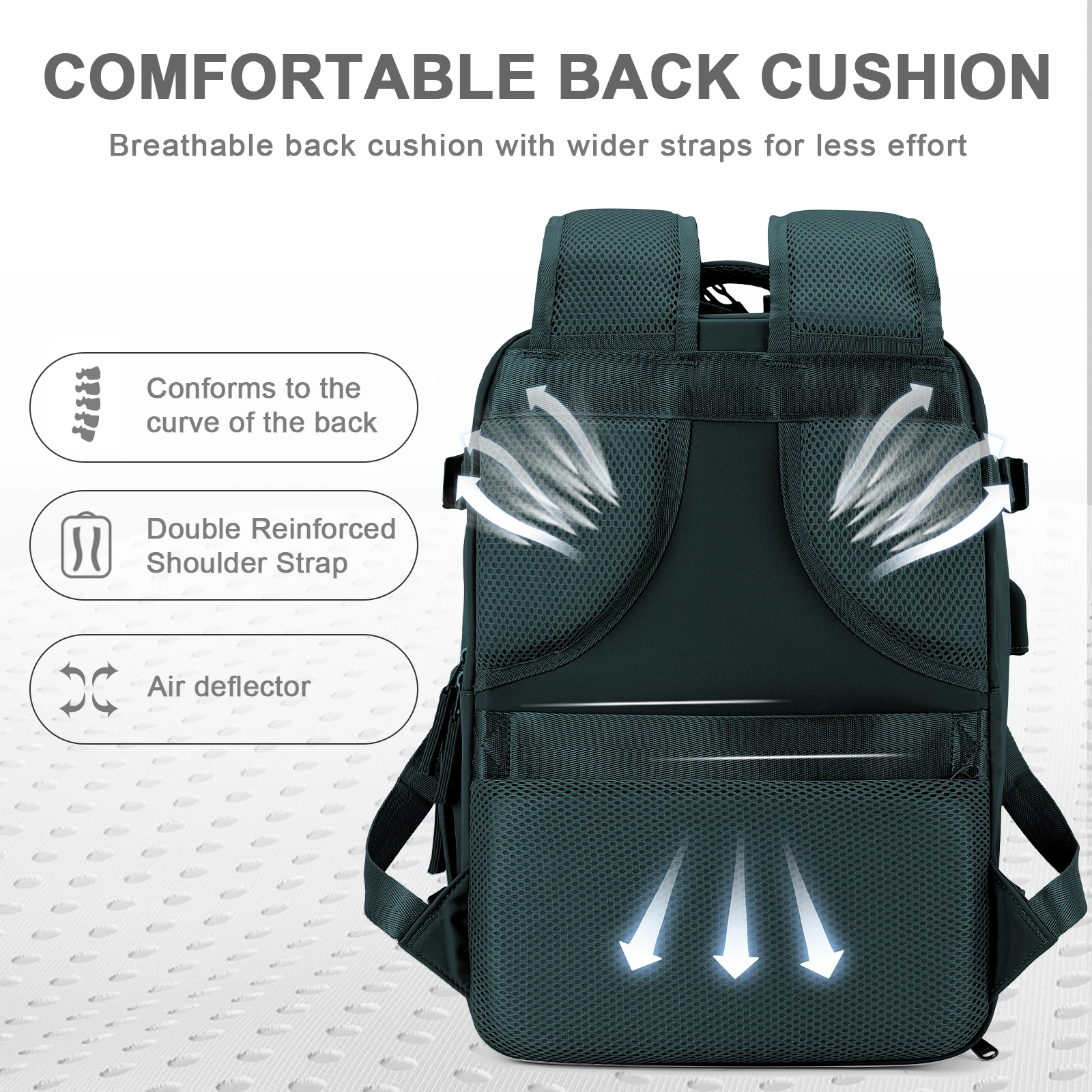 Traveler's Companion hållbar ryggsäck för utomhusbruk med USB-port och vattenavvisande design