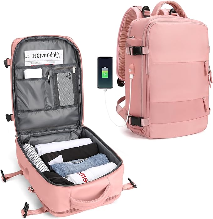 Traveler's Companion hållbar ryggsäck för utomhusbruk med USB-port och vattenavvisande design