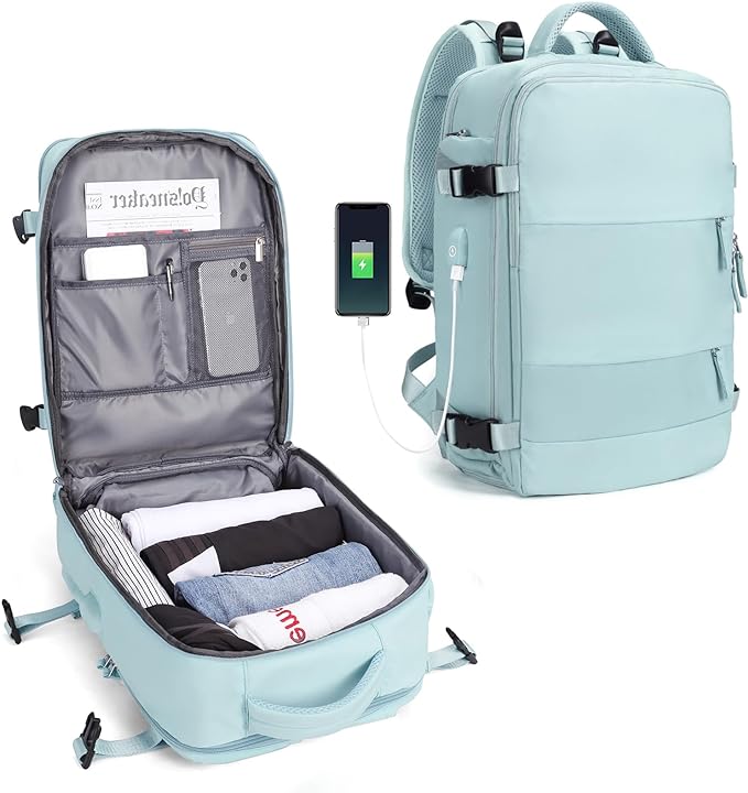 Traveler's Companion hållbar ryggsäck för utomhusbruk med USB-port och vattenavvisande design