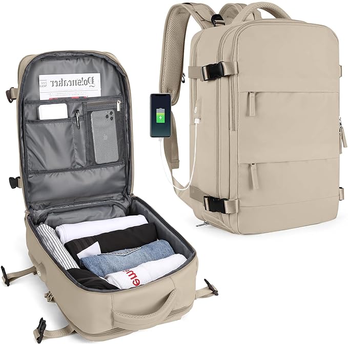 Traveler's Companion hållbar ryggsäck för utomhusbruk med USB-port och vattenavvisande design
