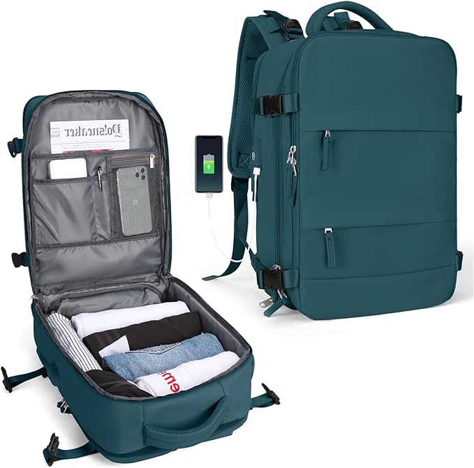 Traveler's Companion hållbar ryggsäck för utomhusbruk med USB-port och vattenavvisande design