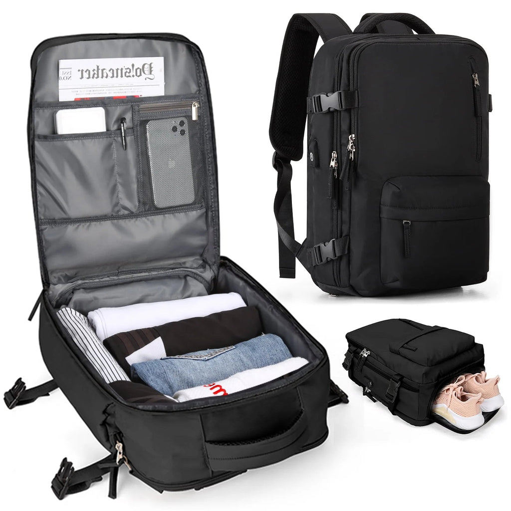 Zaino da viaggio da donna Travelliva con funzione antifurto, porta USB e design impermeabile