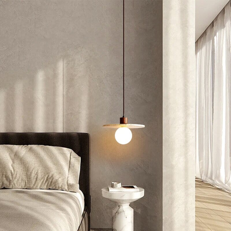Lámpara Colgante Solena de Travertino para Hogares Modernos