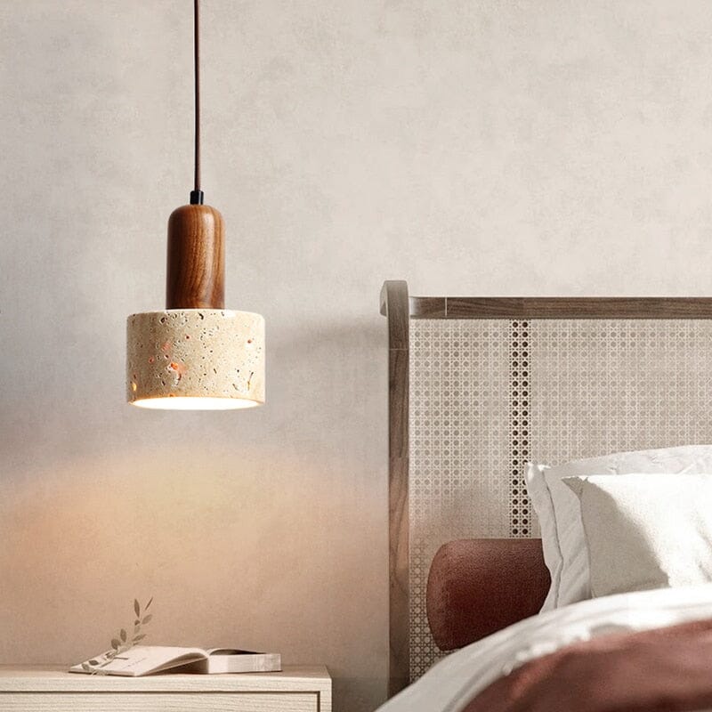 Lámpara Colgante Solena de Travertino para Hogares Modernos