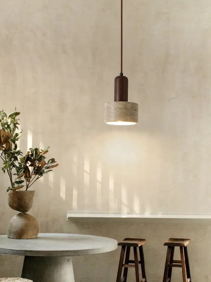 Lámpara Colgante Solena de Travertino para Hogares Modernos