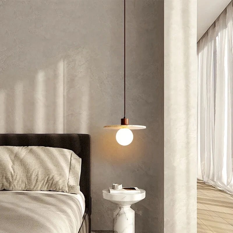 Lámpara Colgante Solena de Travertino para Hogares Modernos