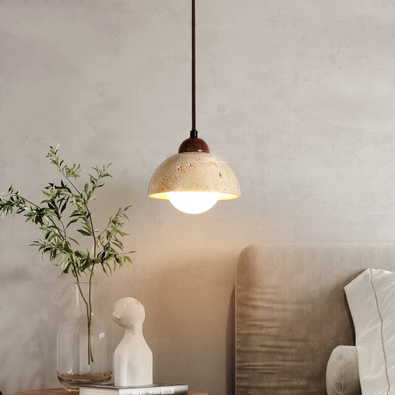 Lámpara Colgante Solena de Travertino para Hogares Modernos