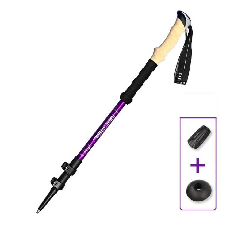 Lightweight Trekking Poles With Anti Shock System And Ergonomic Cork Grip