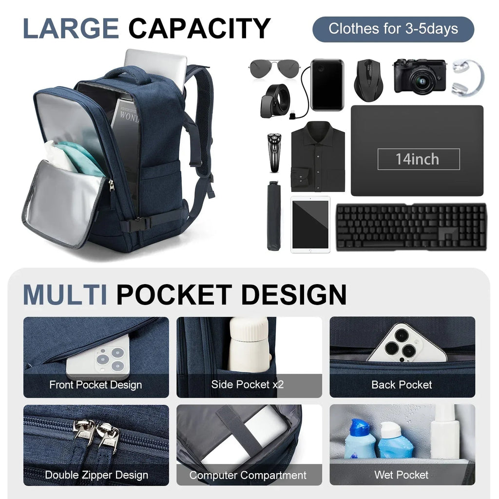Zaino da viaggio Trekvora con design impermeabile e scomparto per laptop per un uso attivo