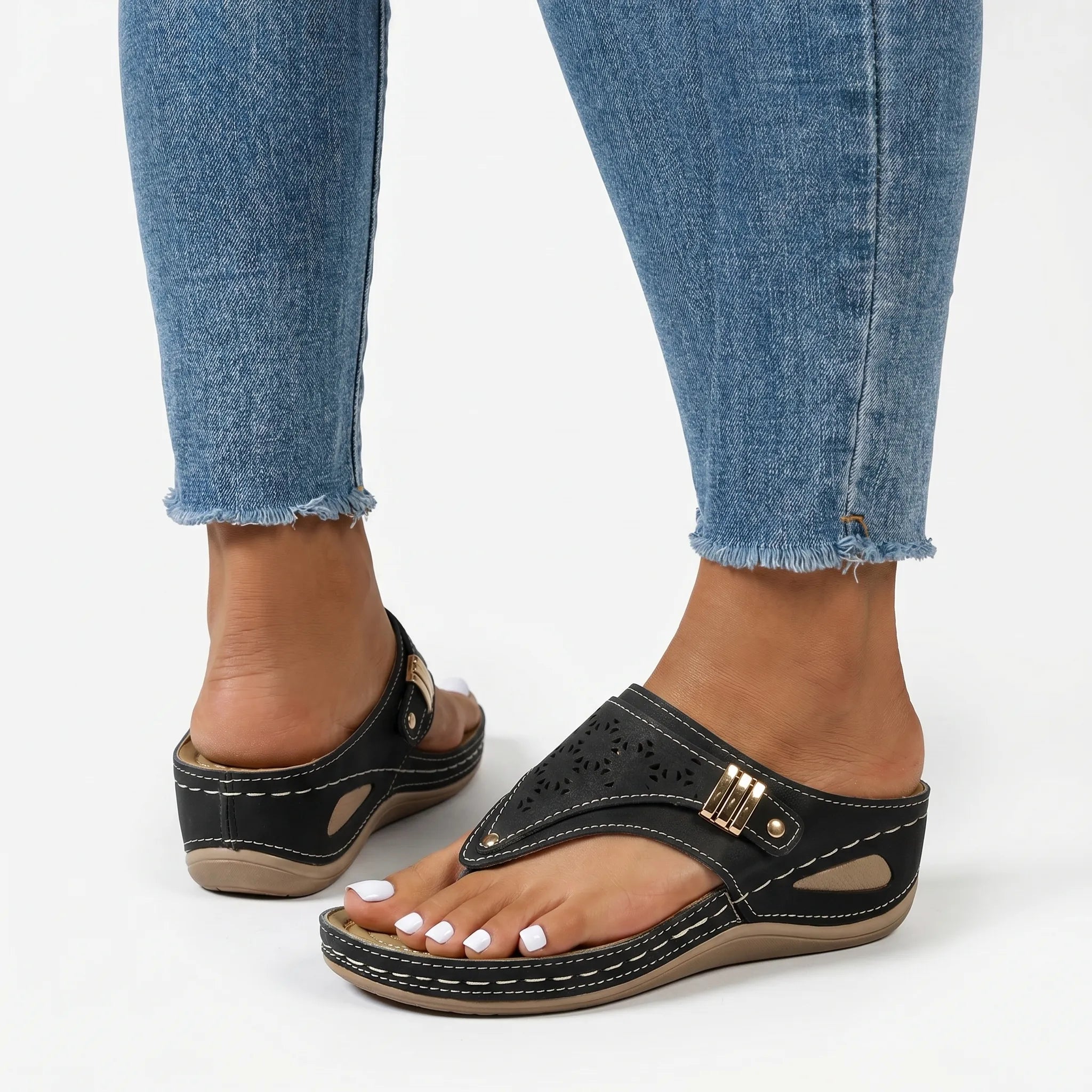 Casual slip-on kilehøye sandaler – raskt hverdagsantrekk – Ormexis