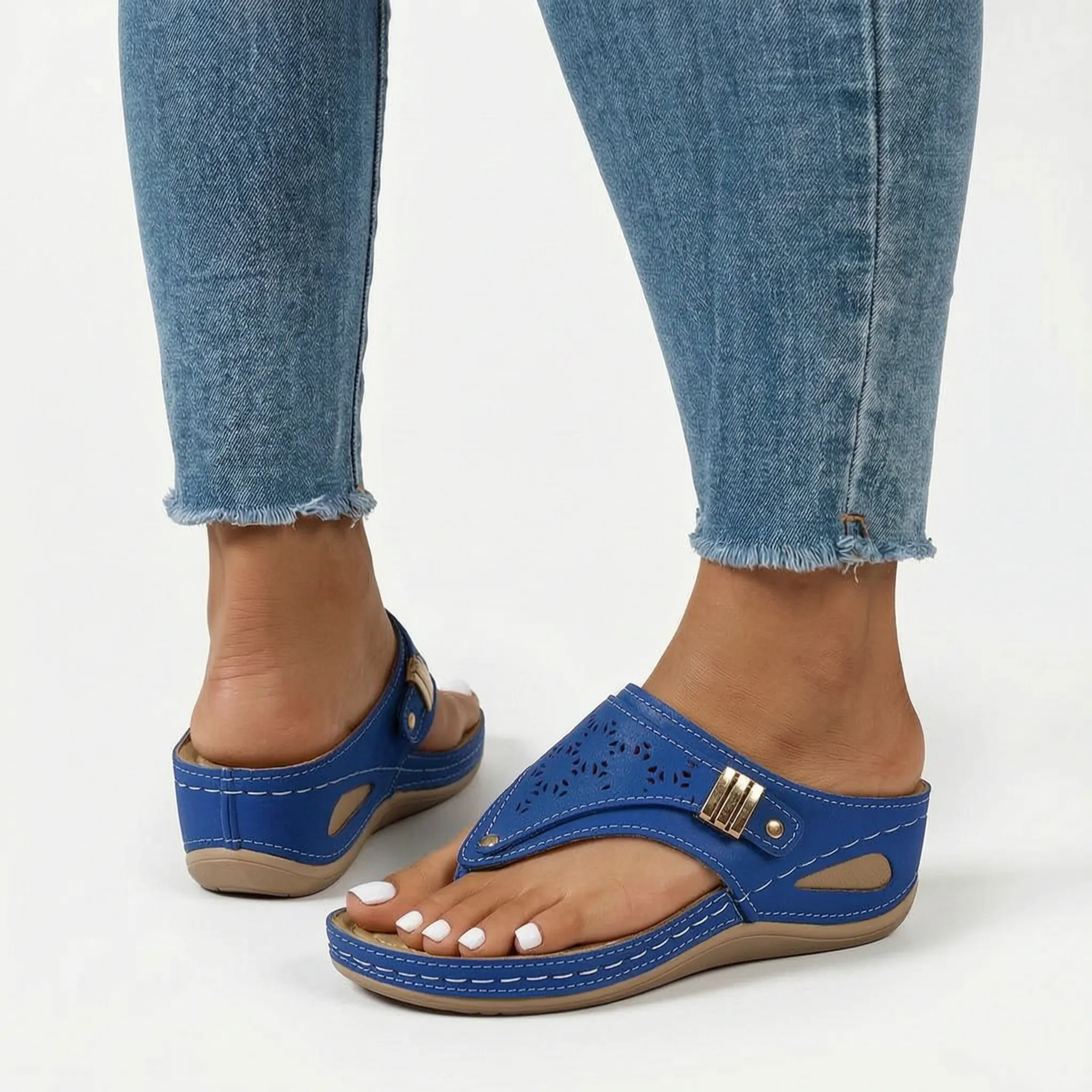 Casual slip-on kilehøye sandaler – raskt hverdagsantrekk – Ormexis