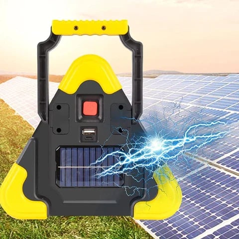Trekantet nødvarsellys med COB LED og powerbank
