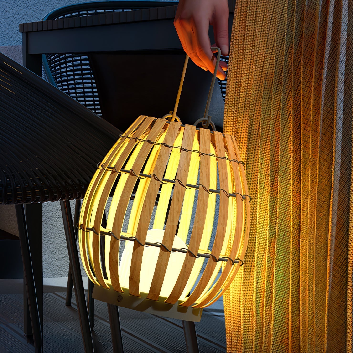Wickerline Ambient Lantern | Ormexis