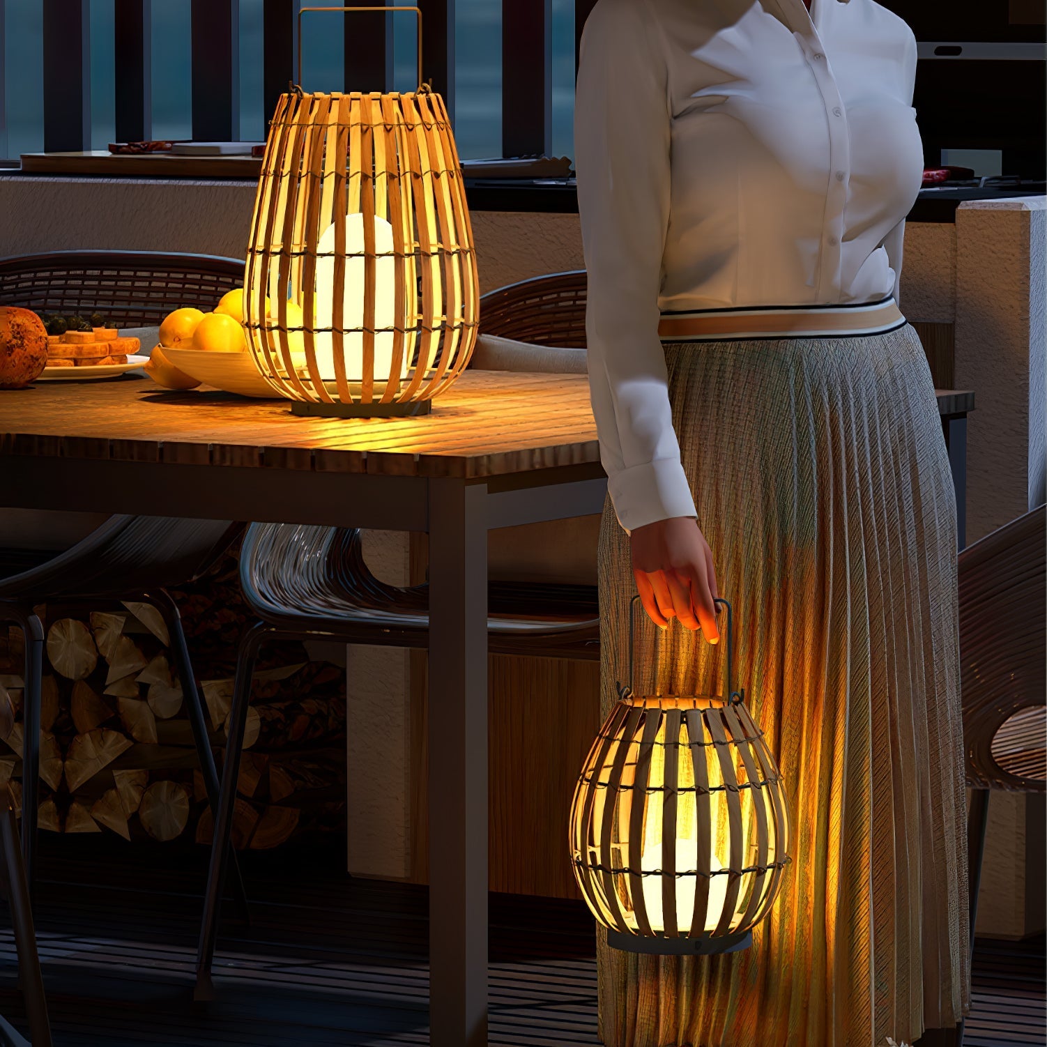 Wickerline Ambient Lantern | Ormexis