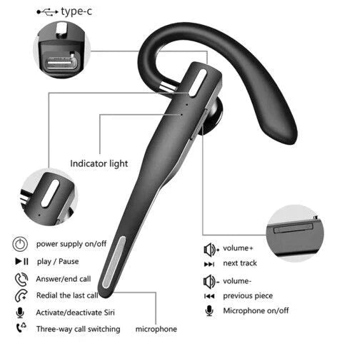 Auricular Bluetooth TruCall con cancelación de ruido y hasta 25 horas de conversación