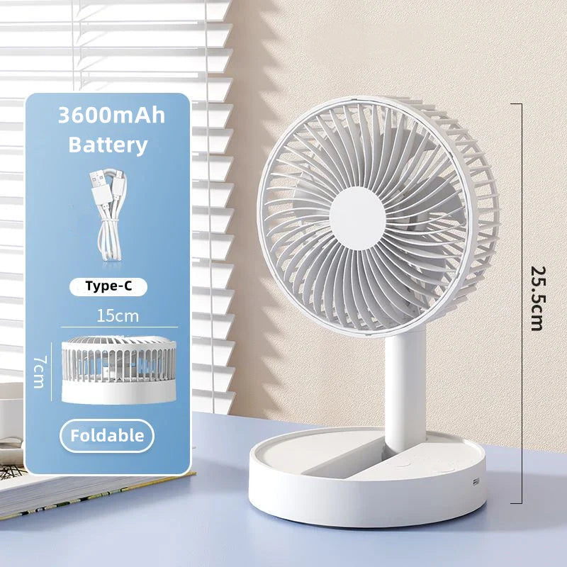 USB asztali ventilátor négysebességes beállítással beltéri és kültéri kényelemhez