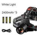Ultimative Outdoor-Stirnlampe, wiederaufladbar und wasserdicht, mit zoomfähigem Lichtstrahl für Camping und Wandern