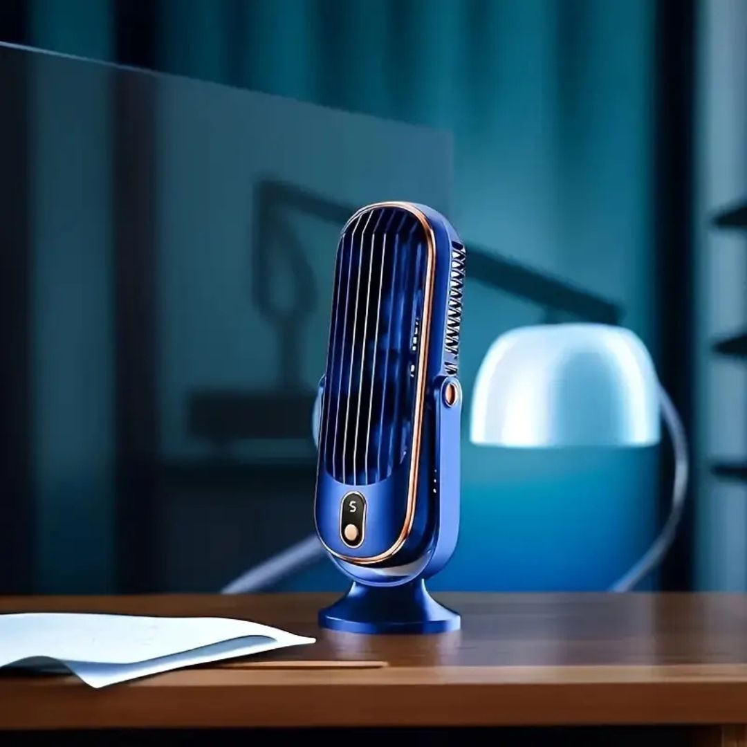 USB asztali ventilátor újratölthető akkumulátorral, csendes és kompakt hűtéshez