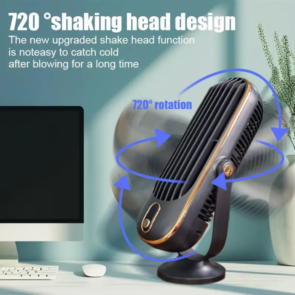 USB asztali ventilátor újratölthető akkumulátorral, csendes és kompakt hűtéshez
