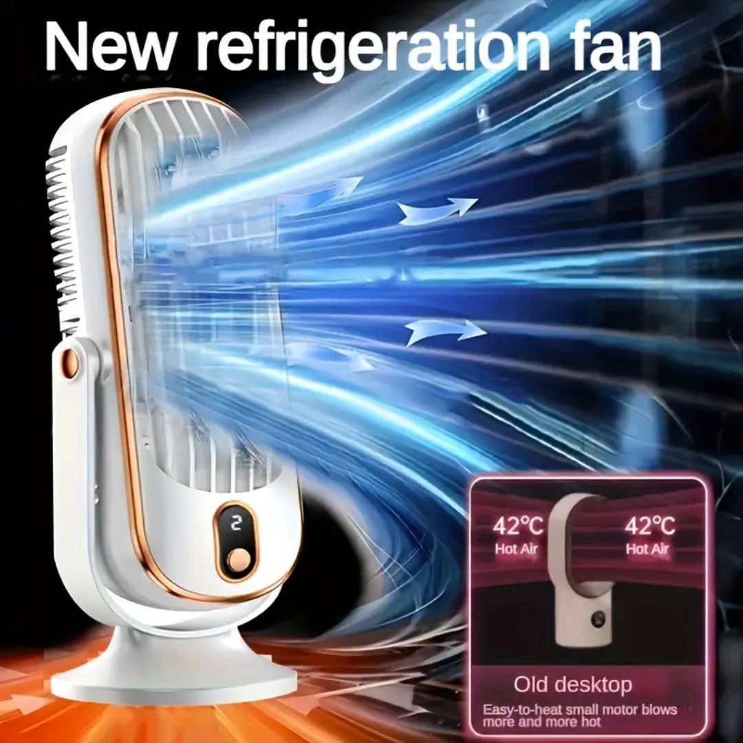 USB asztali ventilátor újratölthető akkumulátorral, csendes és kompakt hűtéshez
