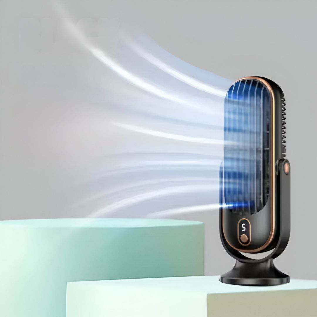 USB asztali ventilátor újratölthető akkumulátorral, csendes és kompakt hűtéshez