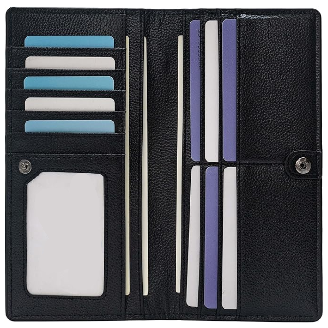 Portefeuille mince en cuir avec protection RFID pour un rangement sécurisé