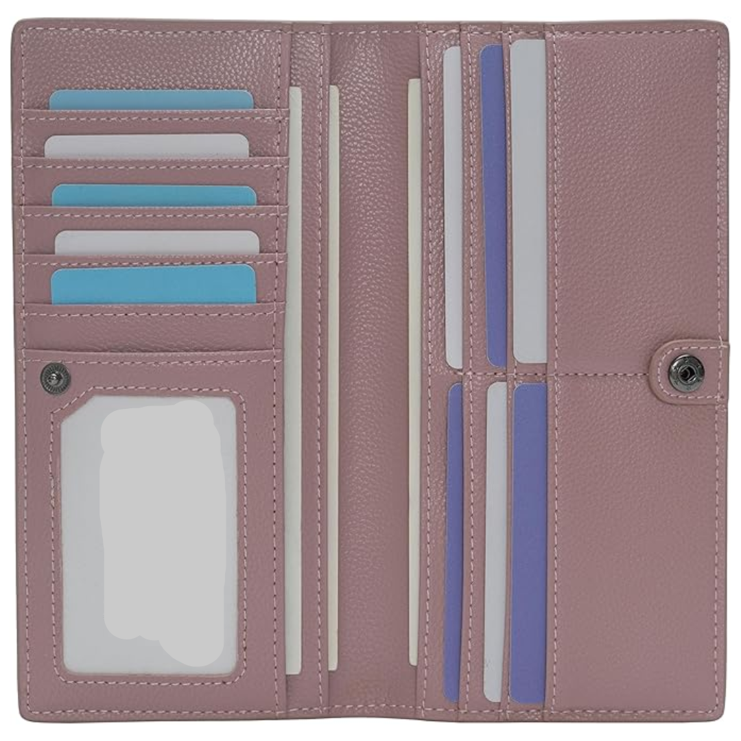 Portefeuille mince en cuir avec protection RFID pour un rangement sécurisé
