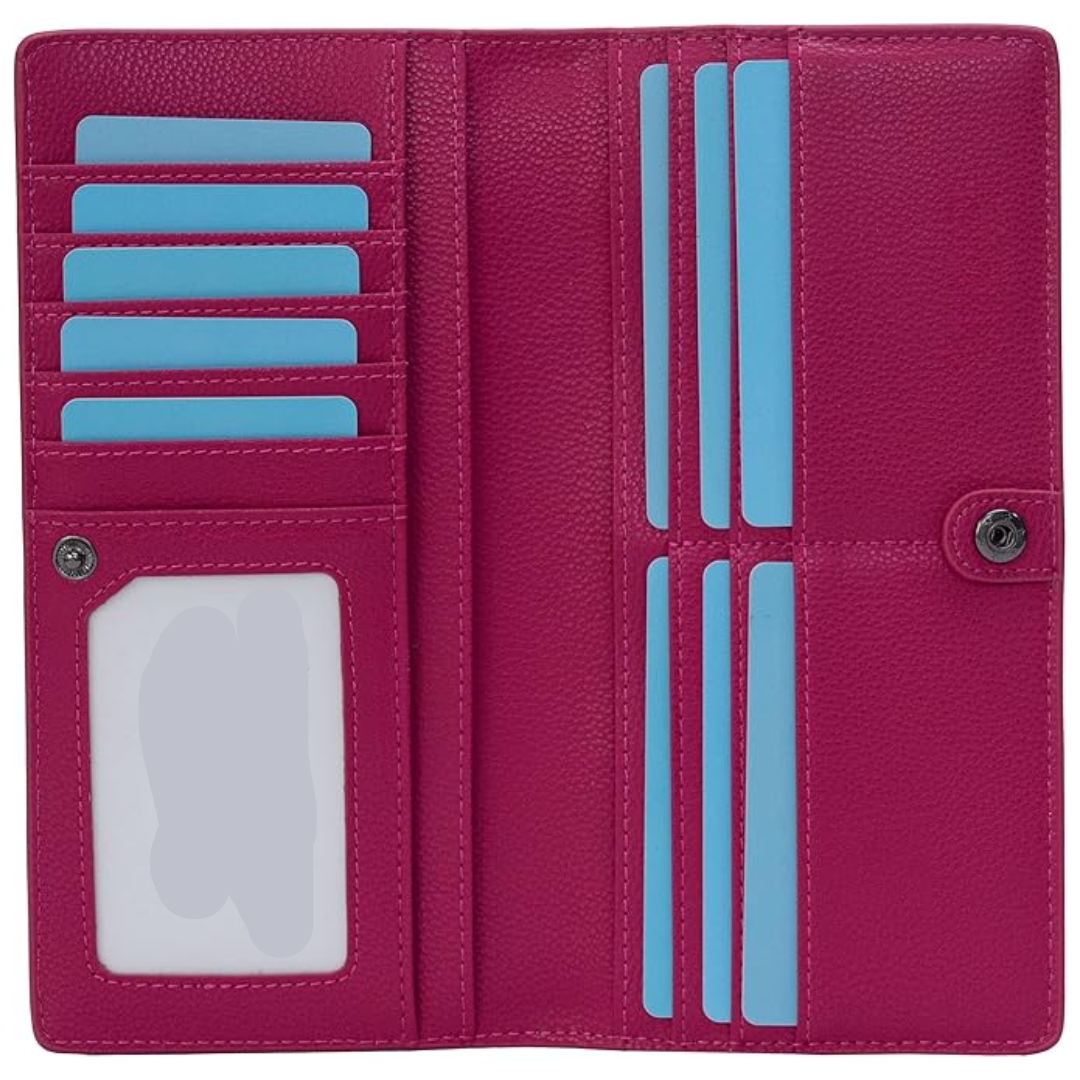 Portefeuille mince en cuir avec protection RFID pour un rangement sécurisé