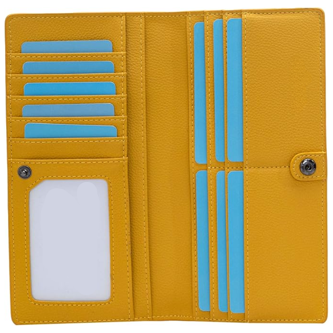 Portefeuille mince en cuir avec protection RFID pour un rangement sécurisé
