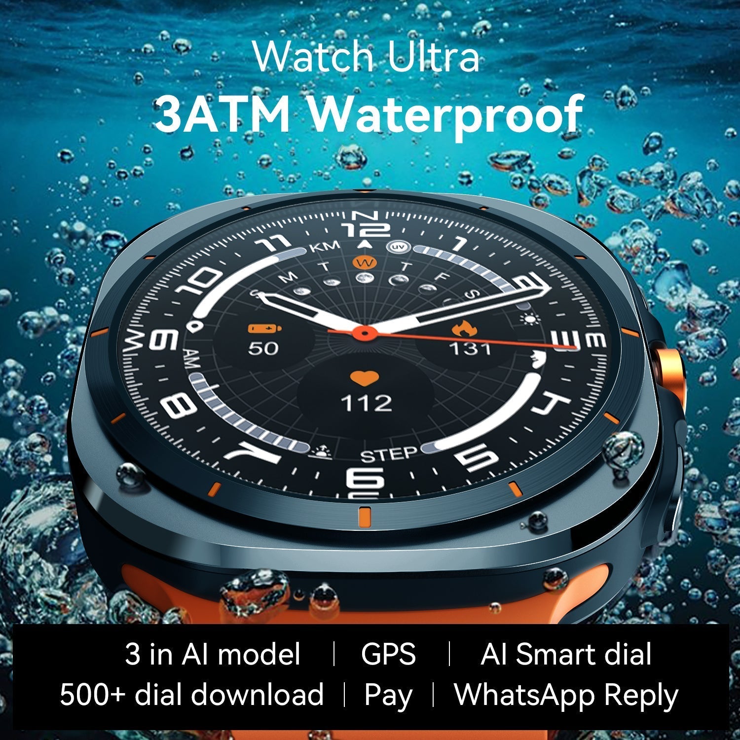 Ultra 7 Pro GPS okosóra AI funkciókkal és Bluetooth hívás lehetőséggel, egészségkövetővel