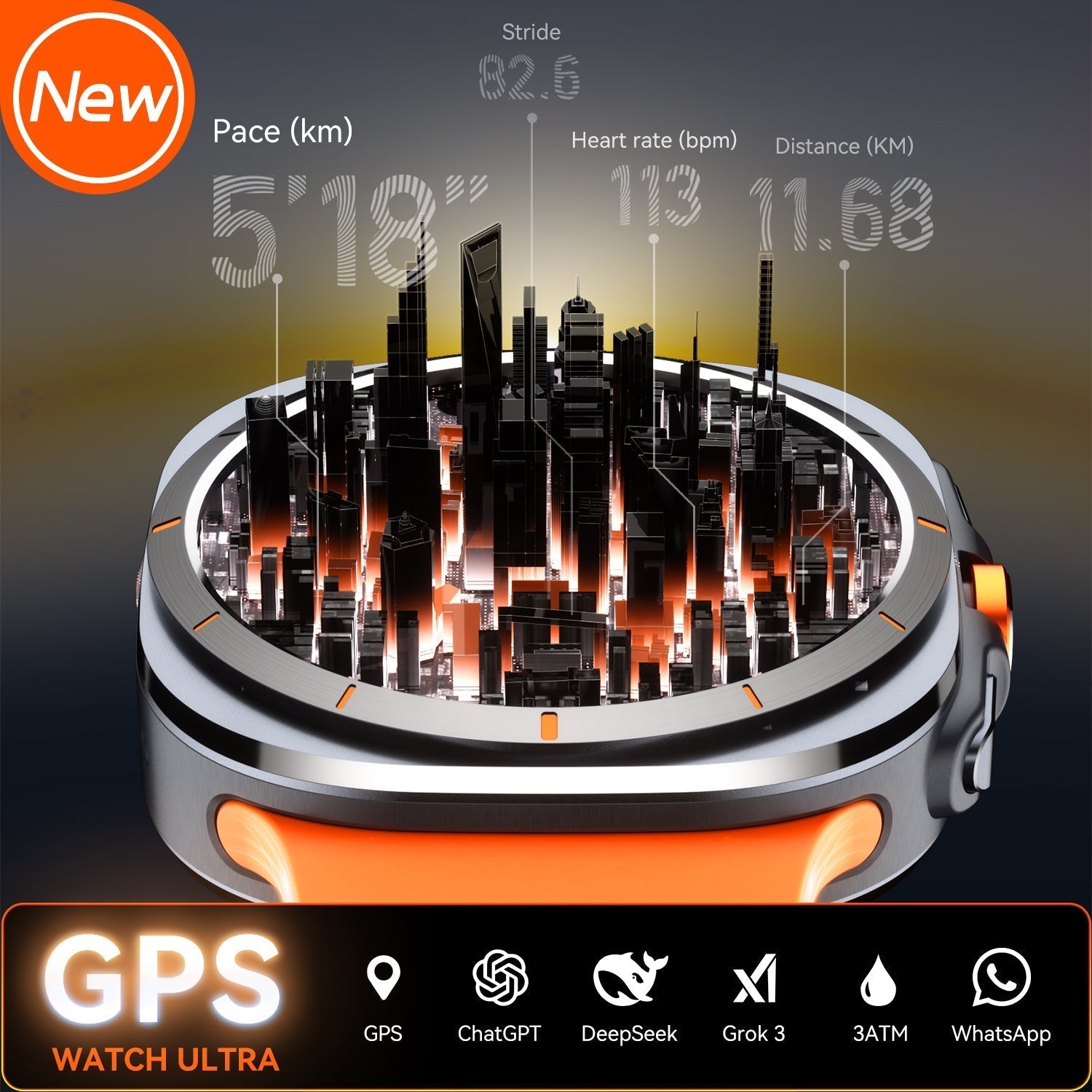 Ultra 7 Pro GPS okosóra AI funkciókkal és Bluetooth hívás lehetőséggel, egészségkövetővel