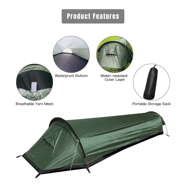 Tenda de Caminhada Solo Ultraleve com Casca Impermeável e Resistente ao Vento