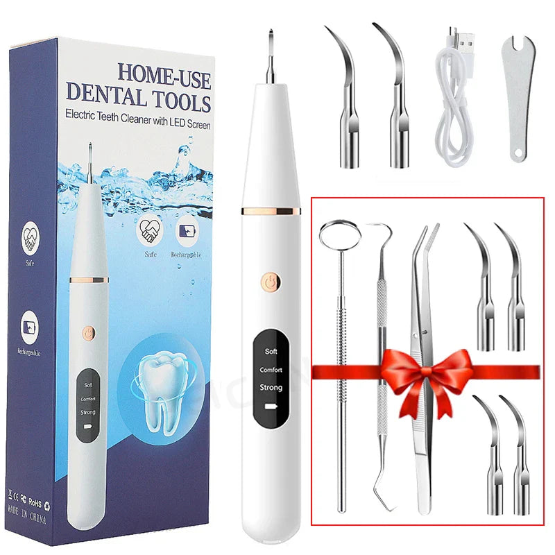 Limpiador ultrasónico recargable para dientes con mango ergonómico para el cuidado oral en casa