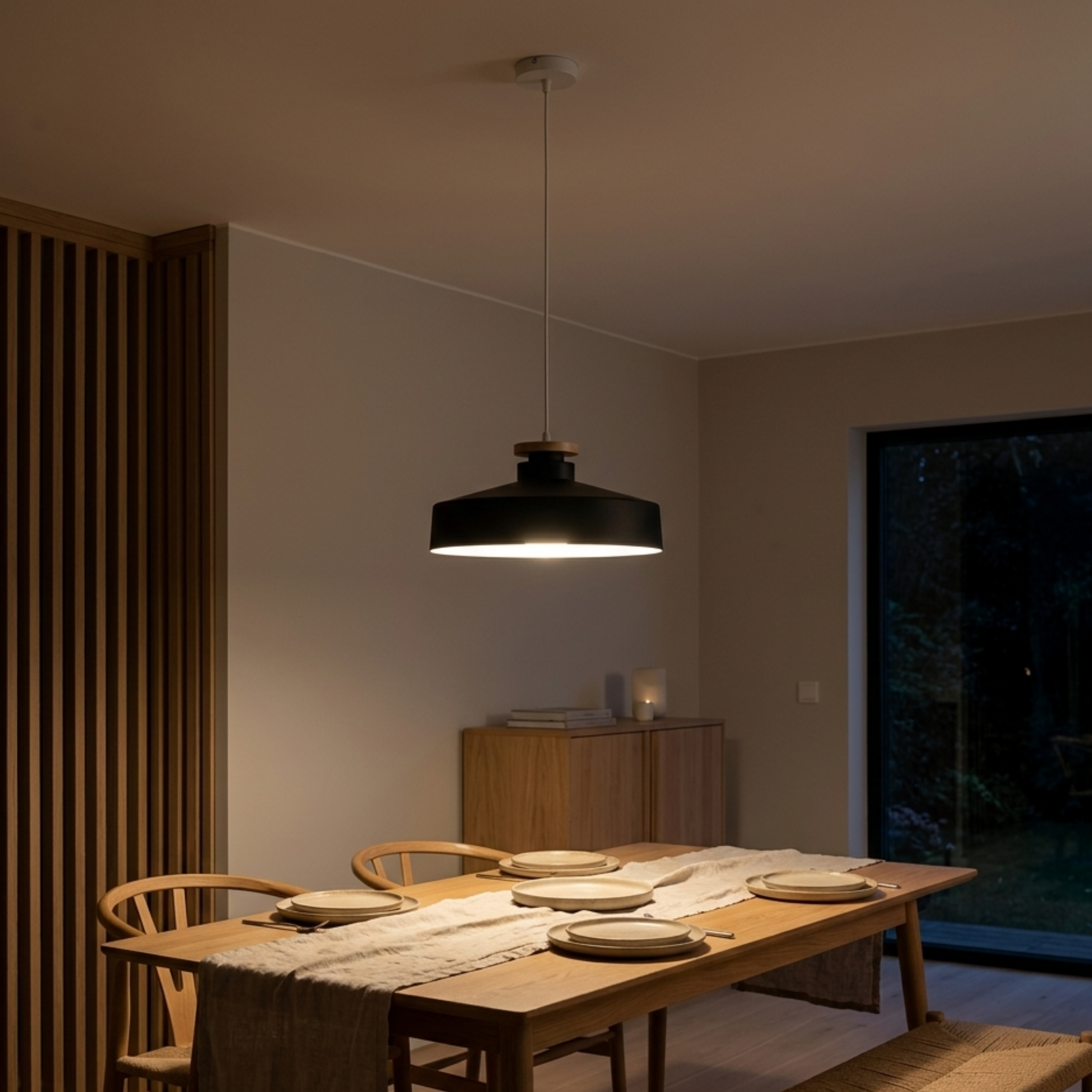 Scandinavian Wooden Pendant Light Natural Wood Ceiling Lamp for Living Room and Kitchen | Ormexis