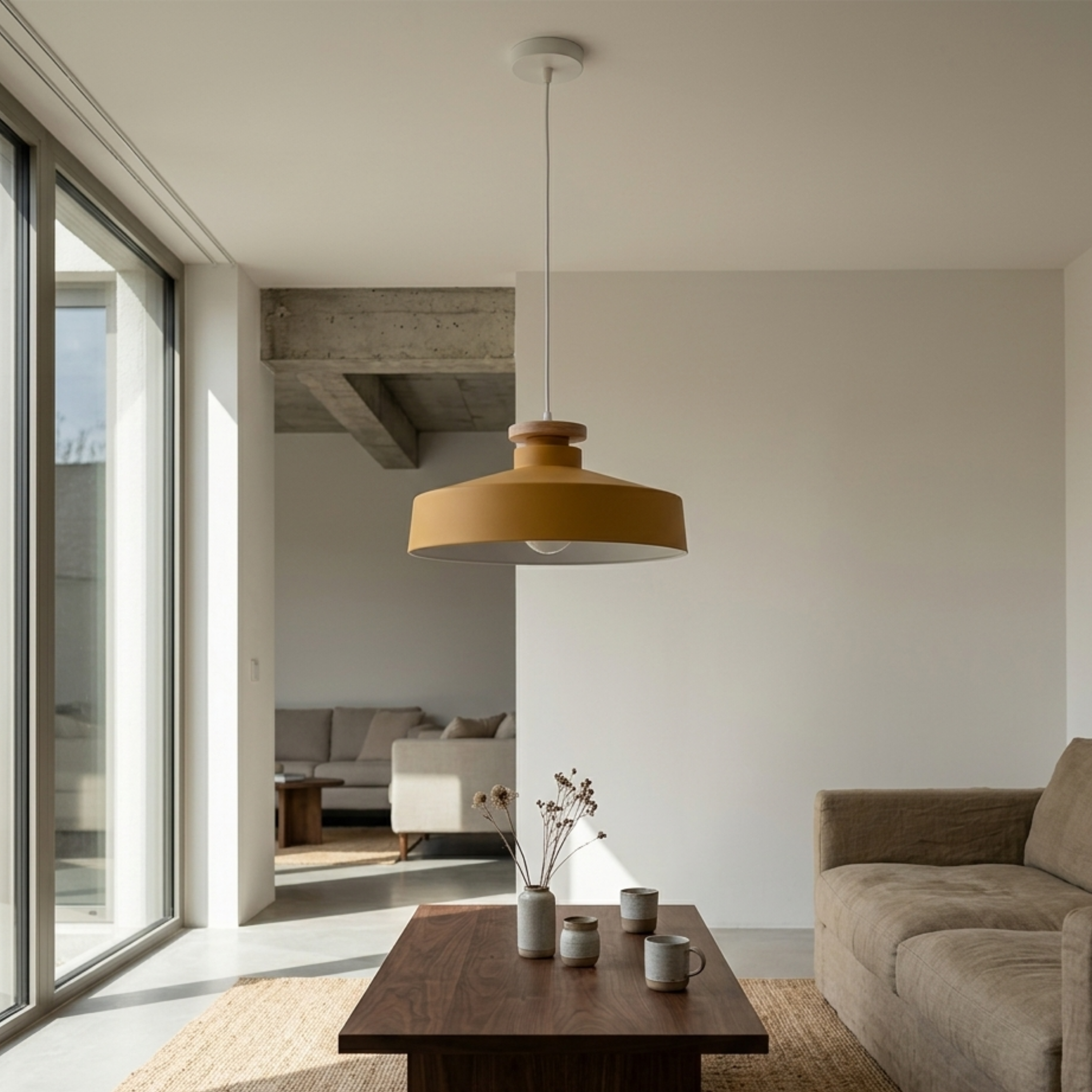 Scandinavian Wooden Pendant Light Natural Wood Ceiling Lamp for Living Room and Kitchen | Ormexis