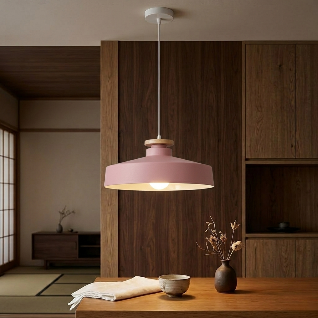 Scandinavian Wooden Pendant Light Natural Wood Ceiling Lamp for Living Room and Kitchen | Ormexis