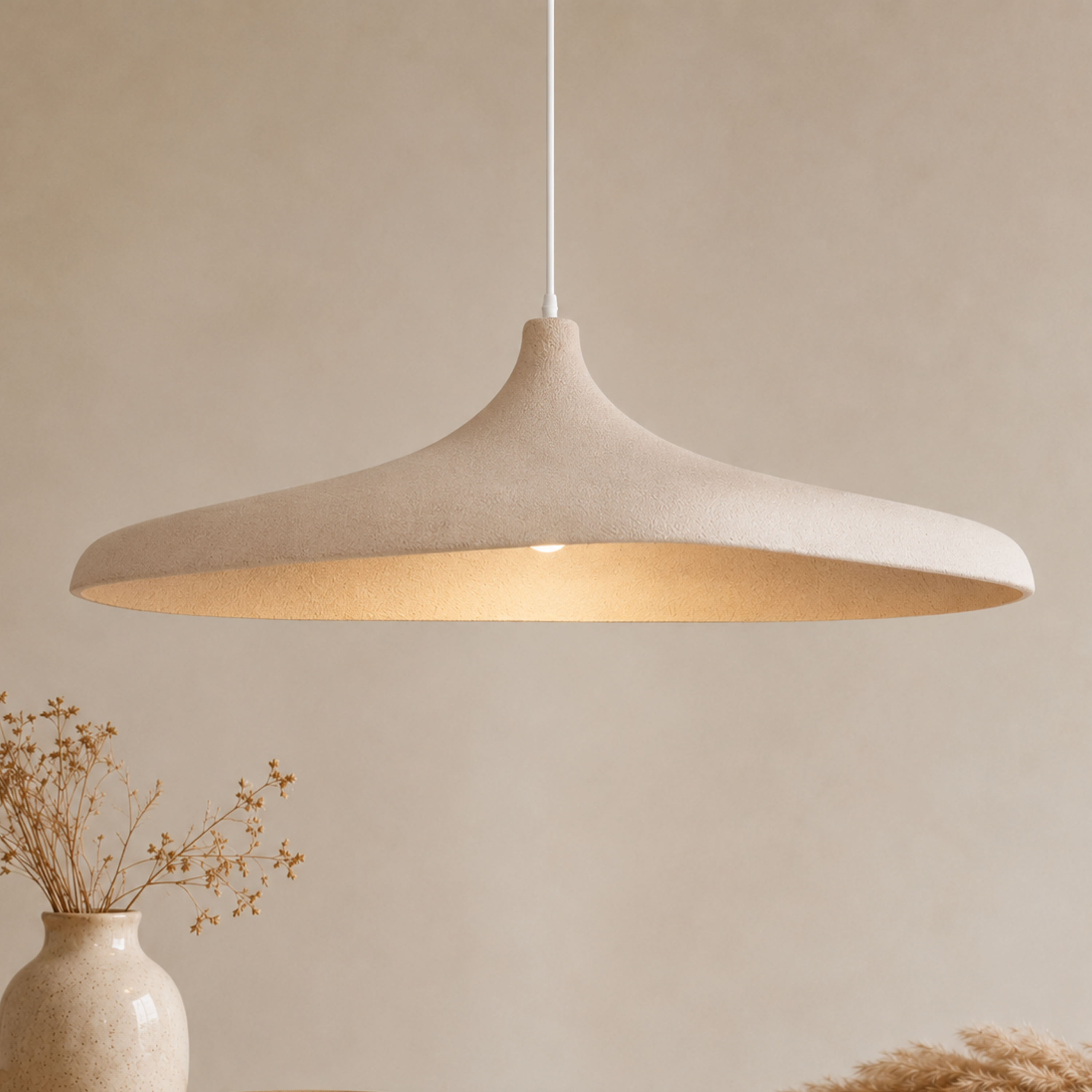 Japansk Wabi-Sabi-papirpendellampe med LED | Ormexis