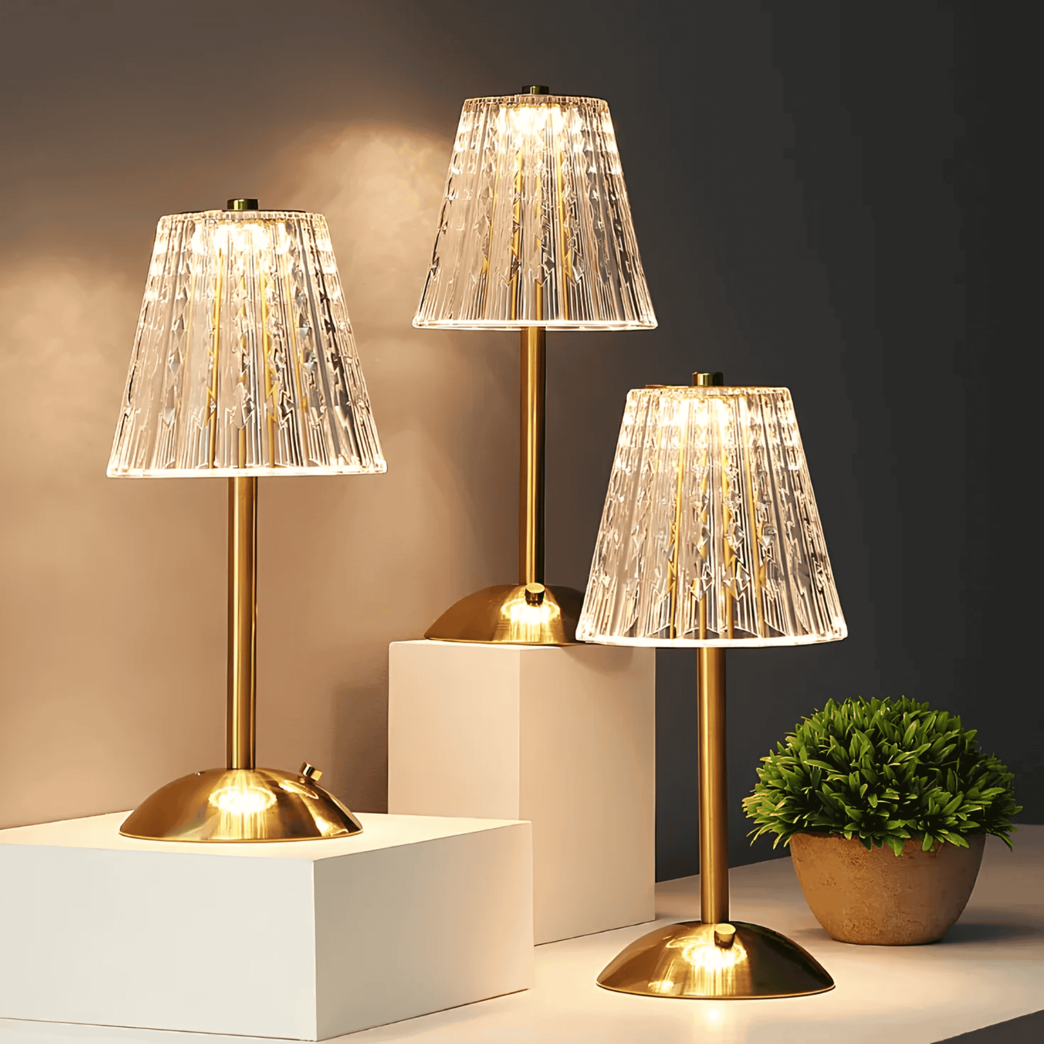 Stolní lampa z prizmatického skla | Ormexis