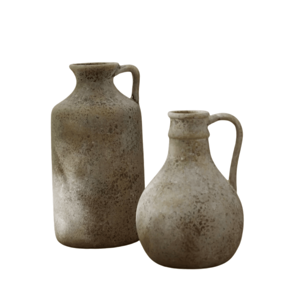 Ceramiczny dzban-wazon z patyną w kolorze kredowym | Ormexis